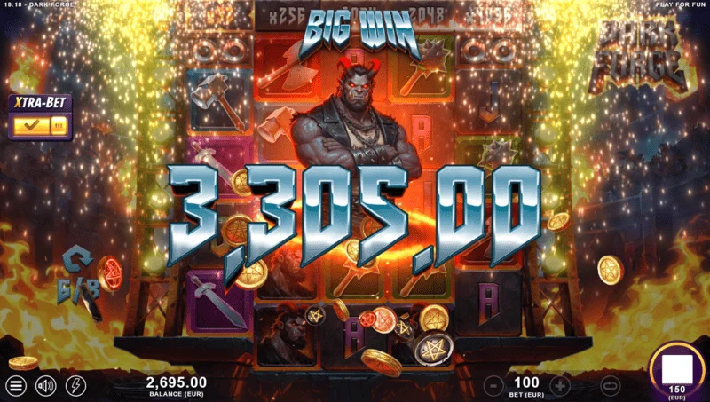 Dark Forge - big win on the multiplier meter